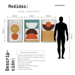 Cargar imagen en el visor de la galería, Set 3 Cuadros Decorativos Abstract Colors 037 - Arte Geométrico en Amarillo, Naranja y Café-Triptico
