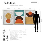 Cargar imagen en el visor de la galería, Set 3 Cuadros Decorativos Abstract Colors 037 - Arte Geométrico en Amarillo, Naranja y Café-Triptico
