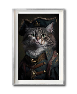 Cuadro Decorativo Animales Época 037 - Caballero Gato con Sombrero