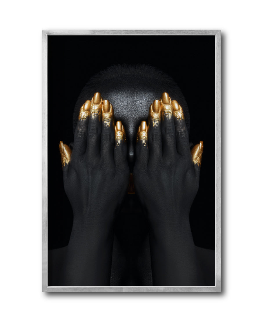 Cuadro Decorativo Black Woman 037 - Mujer Negra Africana con dorado