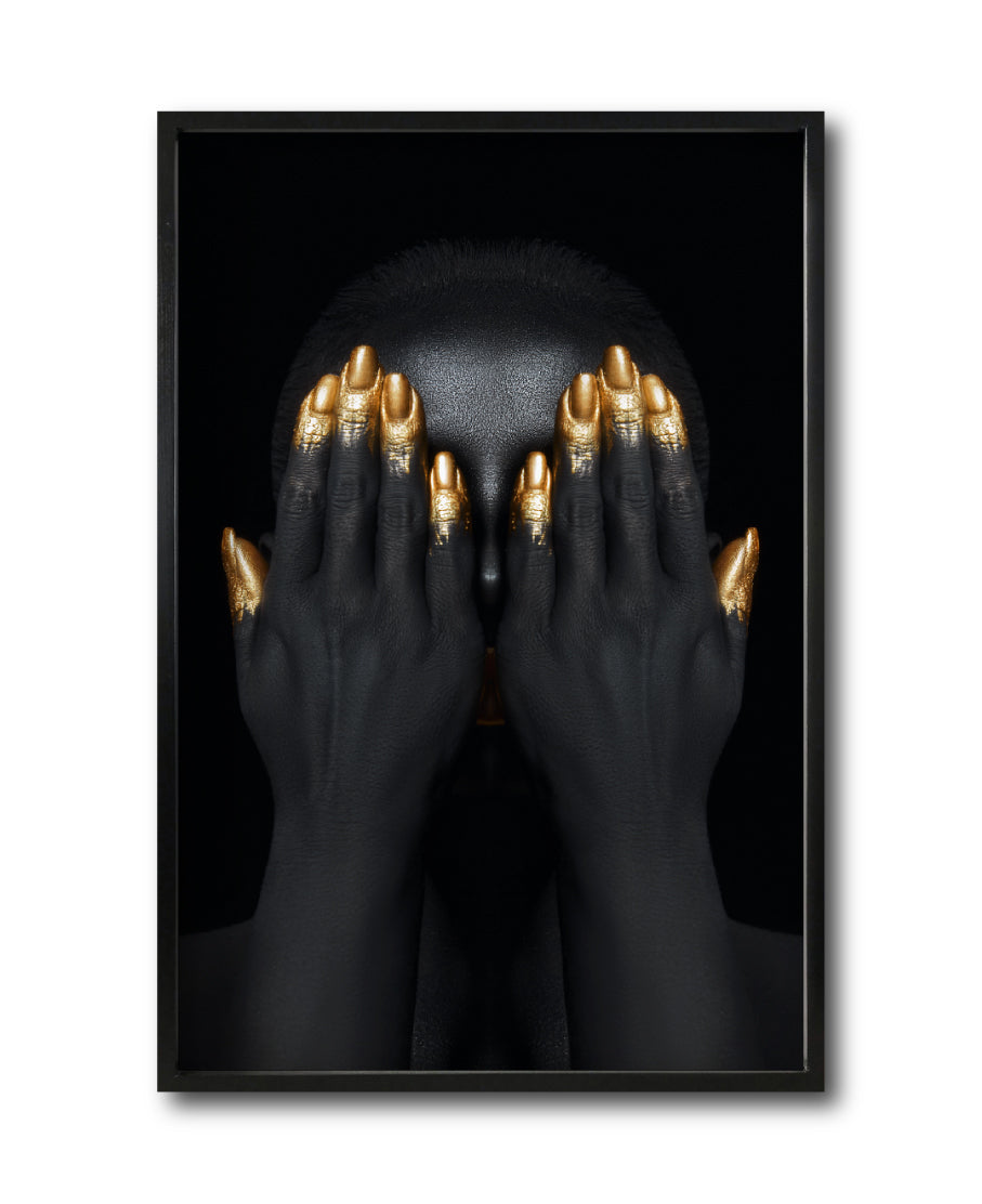 Cuadro Decorativo Black Woman 037 - Mujer Negra Africana con dorado