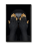 Cargar imagen en el visor de la galería, Cuadro Decorativo Black Woman 037 - Mujer Negra Africana con dorado
