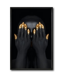 Cuadro Decorativo Black Woman 037 - Mujer Negra Africana con dorado