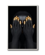 Cargar imagen en el visor de la galería, Cuadro Decorativo Black Woman 037 - Mujer Negra Africana con dorado
