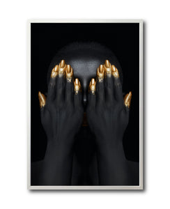 Cuadro Decorativo Black Woman 037 - Mujer Negra Africana con dorado