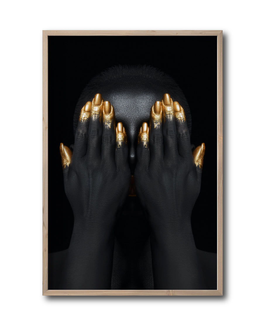 Cuadro Decorativo Black Woman 037 - Mujer Negra Africana con dorado