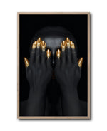 Cargar imagen en el visor de la galería, Cuadro Decorativo Black Woman 037 - Mujer Negra Africana con dorado
