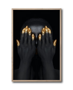 Cuadro Decorativo Black Woman 037 - Mujer Negra Africana con dorado