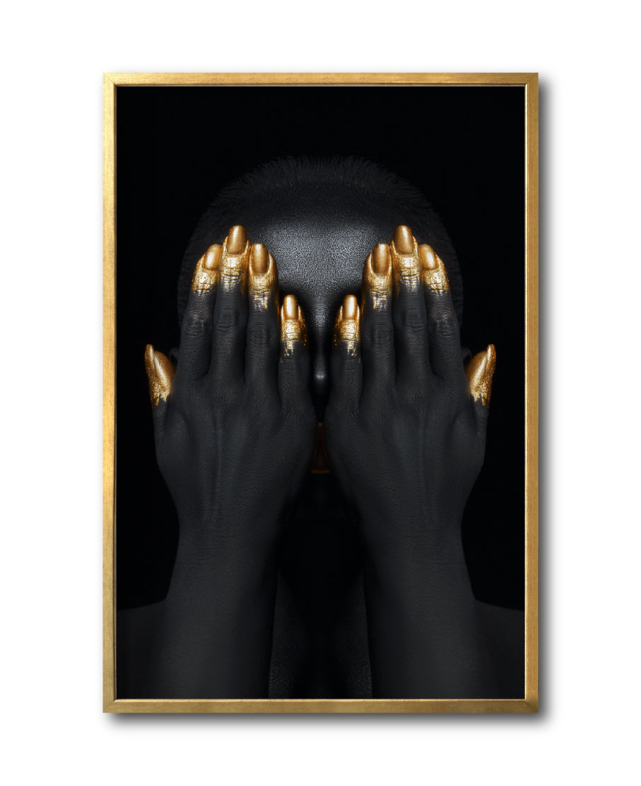 Cuadro Decorativo Black Woman 037 - Mujer Negra Africana con dorado