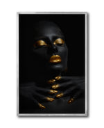 Cargar imagen en el visor de la galería, Cuadro Decorativo Black Woman 039 - Mujer Negra Africana con dorado
