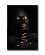 Cargar imagen en el visor de la galería, Cuadro Decorativo Black Woman 039 - Mujer Negra Africana con dorado
