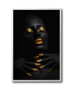 Cargar imagen en el visor de la galería, Cuadro Decorativo Black Woman 039 - Mujer Negra Africana con dorado
