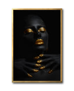 Cargar imagen en el visor de la galería, Cuadro Decorativo Black Woman 039 - Mujer Negra Africana con dorado
