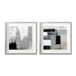 Cargar imagen en el visor de la galería, Set 2 Cuadros Decorativos Abstracto Negro Arena 038 - Para Credenza
