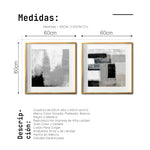 Cargar imagen en el visor de la galería, Set 2 Cuadros Decorativos Abstracto Negro Arena 038 - Arte Moderno Estilo Minimalista en Tonos Gris, Beige y Negro
