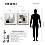 Cargar imagen en el visor de la galería, Set 2 Cuadros Decorativos Abstracto Negro Arena 038 - Para Credenza
