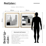 Cargar imagen en el visor de la galería, Set 2 Cuadros Decorativos Abstracto Negro Arena 038 - Para Credenza
