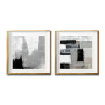Cargar imagen en el visor de la galería, Set 2 Cuadros Decorativos Abstracto Negro Arena 038 - Para Credenza
