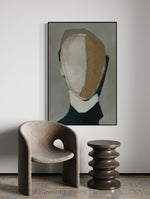 Cargar imagen en el visor de la galería, Cuadro Decorativo Abstracto Negro Arena 2-233 Rostro Modernos Cara Minimalista en Tonos Neutros
