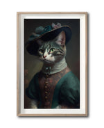 Cargar imagen en el visor de la galería, Cuadro Decorativo Animales Época 039 - Dama Gato con Sombrero
