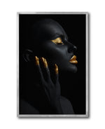 Cargar imagen en el visor de la galería, Cuadro Decorativo Black Woman 039 - Mujer Negra Africana con dorado
