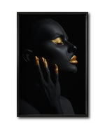 Cargar imagen en el visor de la galería, Cuadro Decorativo Black Woman 039 - Mujer Negra Africana con dorado
