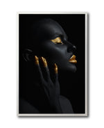 Cargar imagen en el visor de la galería, Cuadro Decorativo Black Woman 039 - Mujer Negra Africana con dorado
