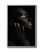 Cargar imagen en el visor de la galería, Cuadro Decorativo Black Woman 039 - Mujer Negra Africana con dorado
