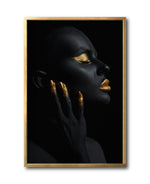 Cargar imagen en el visor de la galería, Cuadro Decorativo Black Woman 039 - Mujer Negra Africana con dorado
