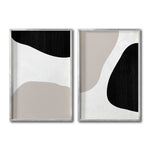 Cargar imagen en el visor de la galería, Set 2 Cuadros Decorativos Abstracto Negro Arena 039 - Estilo Boho Minimalista
