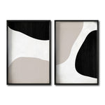 Cargar imagen en el visor de la galería, Set 2 Cuadros Decorativos Abstracto Negro Arena 039 - Estilo Boho Minimalista
