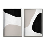 Cargar imagen en el visor de la galería, Set 2 Cuadros Decorativos Abstracto Negro Arena 039 - Estilo Boho Minimalista
