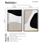 Cargar imagen en el visor de la galería, Set Cuadros Decorativos Abstracto Negro Arena 039 - Estilo Boho Minimalista- Para Sala
