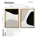 Cargar imagen en el visor de la galería, Set 2 Cuadros Decorativos Abstracto Negro Arena 039 - Estilo Boho Minimalista
