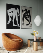 Cargar imagen en el visor de la galería, Set Cuadros Decorativos Abstracto Negro Arena 2-231 -Diptico
