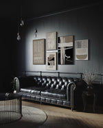 Cargar imagen en el visor de la galería, Set Cuadros Decorativos Abstracto Negro Arena 2 - 218A - 5piezas Minimalistas Arte Moderno Estilo Nordico en Tonos Neutros
