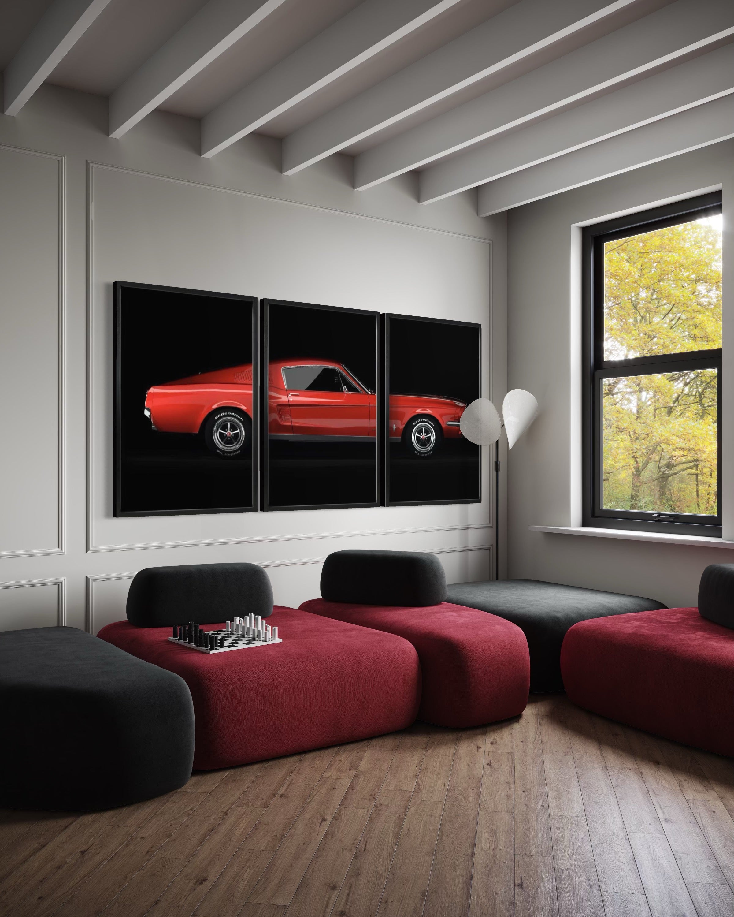 Set de Cuadros Decorativos Vehículos 011 -Auto Clásico Ford Mustang