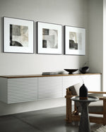 Cargar imagen en el visor de la galería, Set Cuadros Decorativos Abstracto Negro Arena  2 - 232 - Triptico Moderno y Elegante Arte Minimalista Estilo Nordico
