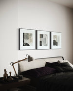 Cargar imagen en el visor de la galería, Set Cuadros Decorativos Abstracto Negro Arena  2 - 232 - Triptico Moderno y Elegante Arte Minimalista Estilo Nordico
