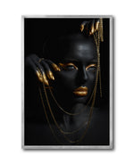 Cargar imagen en el visor de la galería, Cuadro Decorativo Black Woman 041 - Mujer Negra Africana con Joyas Doradas
