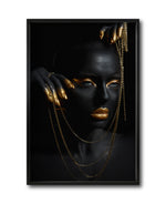 Cargar imagen en el visor de la galería, Cuadro Decorativo Black Woman 041 - Mujer Negra Africana con Joyas Doradas
