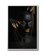 Cargar imagen en el visor de la galería, Cuadro Decorativo Black Woman 041 - Mujer Negra Africana con Joyas Doradas
