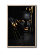 Cargar imagen en el visor de la galería, Cuadro Decorativo Black Woman 041 - Mujer Negra Africana con Joyas Doradas
