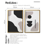 Cargar imagen en el visor de la galería, Set 2 Cuadros Decorativos Abstracto Negro Arena 040 - Estilo Boho Minimalista
