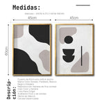 Cargar imagen en el visor de la galería, Set 2 Cuadros Decorativos Abstracto Negro Arena 040 - Estilo Boho Minimalista
