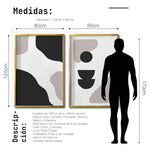 Cargar imagen en el visor de la galería, Set 2 Cuadros Decorativos Abstracto Negro Arena 040 - Estilo Boho Minimalista
