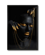 Cargar imagen en el visor de la galería, Cuadro Decorativo Black Woman 041 - Mujer Negra Africana con Joyas Doradas
