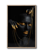 Cargar imagen en el visor de la galería, Cuadro Decorativo Black Woman 041 - Mujer Negra Africana con Joyas Doradas
