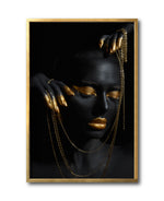 Cargar imagen en el visor de la galería, Cuadro Decorativo Black Woman 041 - Mujer Negra Africana con Joyas Doradas
