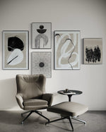 Cargar imagen en el visor de la galería, Set Cuadros Decorativos Abstracto Negro Arena 2 - 226A - 5piezas Arte Moderno Estilo Nordico Boho Tonos Neutros
